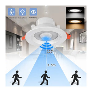 AVACOM LED Einbaustrahler mit PIR Bewegungssensor in Weiß aus Acryl für Flur und Treppe
