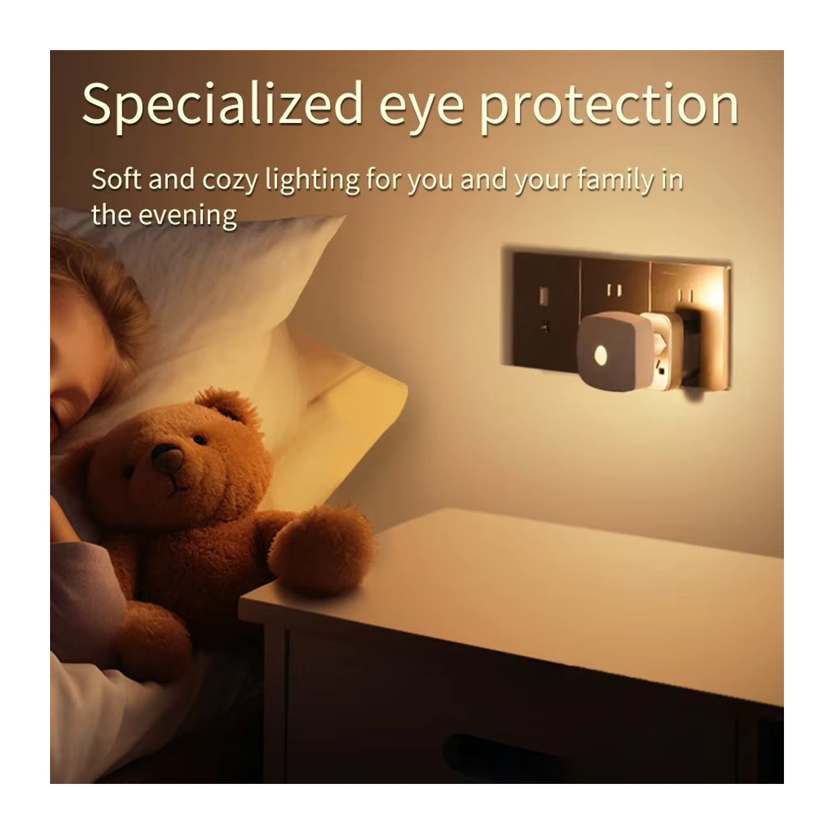 AVACOM LED Nachtlicht mit Bewegungsmelder, 3-farbiges dimmbares Licht, Infrarot-Sensor, Plug-in-Modell, Weiß - Bild 2
