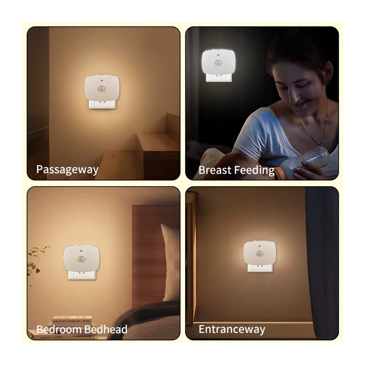 AVACOM LED Nachtlicht mit Bewegungsmelder, 3-farbiges dimmbares Licht, Infrarot-Sensor, Plug-in-Modell, Weiß - Bild 6