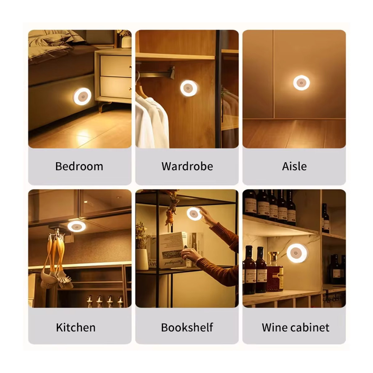 AVACOM LED Nachtlicht Weiß – Wiederaufladbare Drahtlose Wandlampe mit Touch-Dimmer für Schlafzimmer, Schrank und Küche - Bild 6