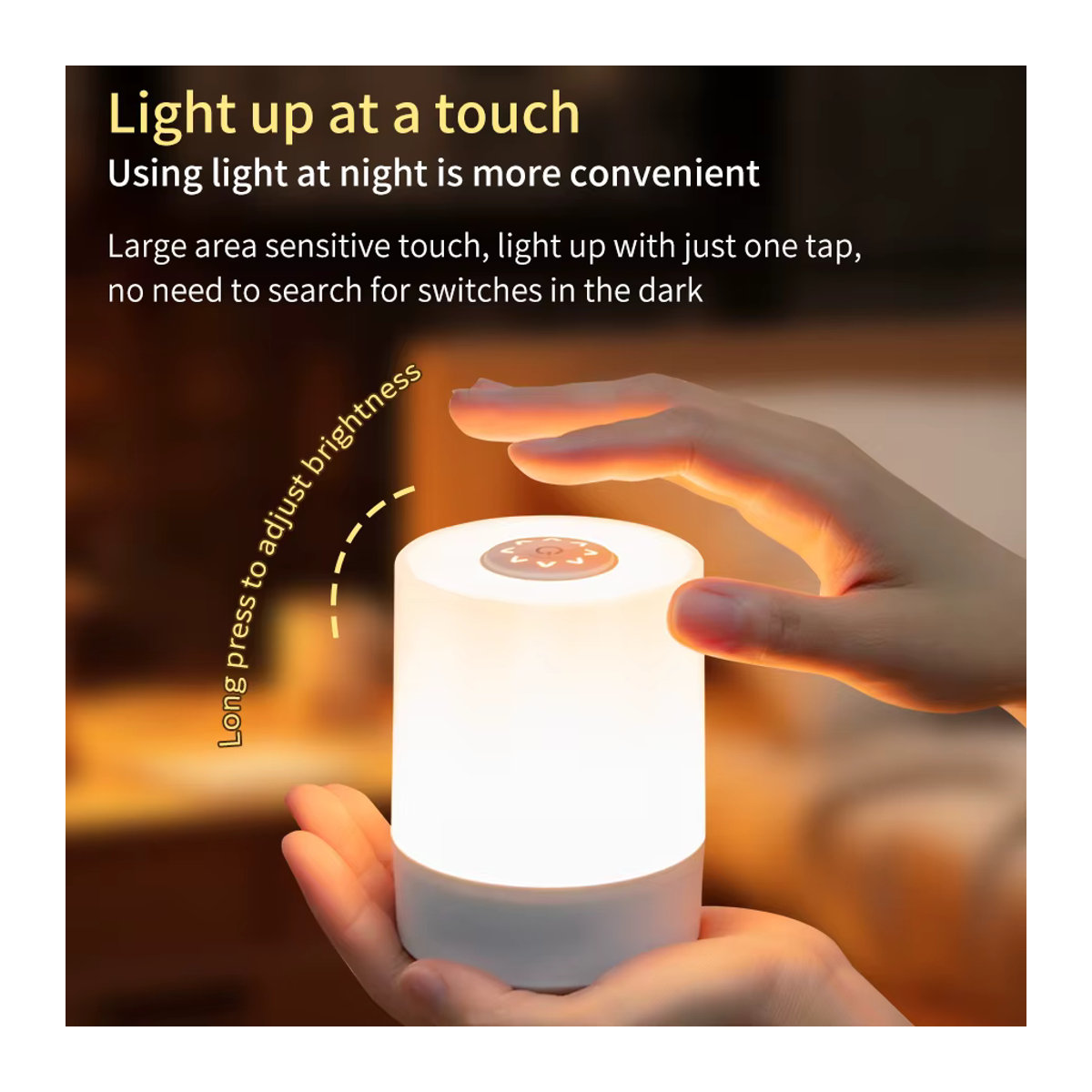 AVACOM LED Nachttischlampe mit Touch-Funktion und Fernbedienung, wiederaufladbar, Weiß - Bild 5
