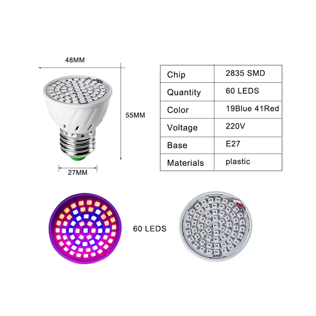 AVACOM LED Pflanzenlampe E27 Vollspektrum Phytolampe für Garten, Hydrokultur und Gewächshaus-Zelte - Bild 4