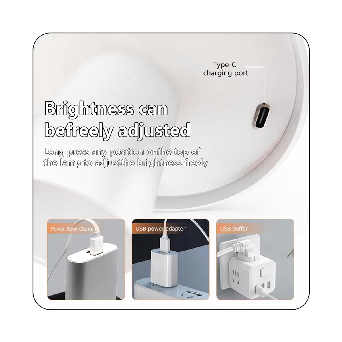 AVACOM LED-Schreibtischlampe Weiß, kabellose Tischlampe mit Touch-Funktion und 3 Lichtfarben, USB wiederaufladbar, minimalistisches Design - Bild 5