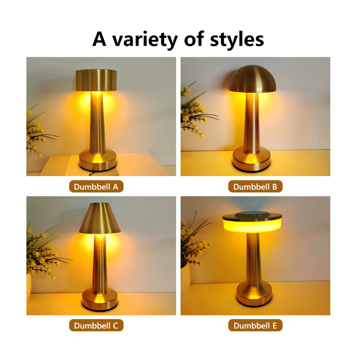 AVACOM Moderne LED Tischlampe aus Metall mit Touch-Funktion und Akku für Bar und Restaurant - Bild 4