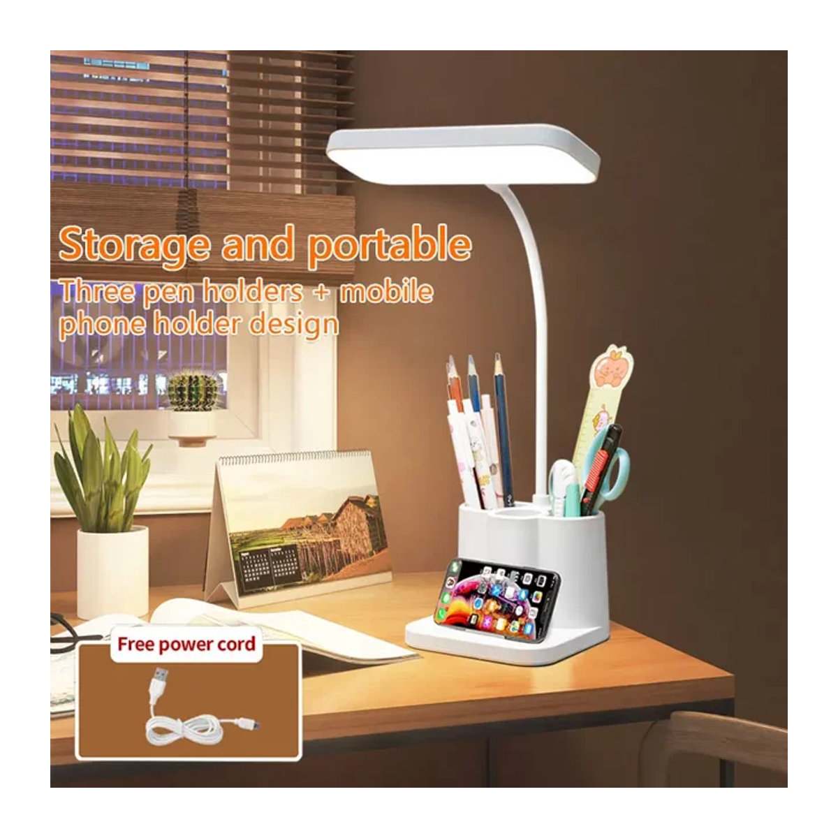 AVACOM Nachttischlampe in Weiß mit stufenlosem Dimmen und Augenschutz, wiederaufladbar und minimalistisch im Design - Bild 1