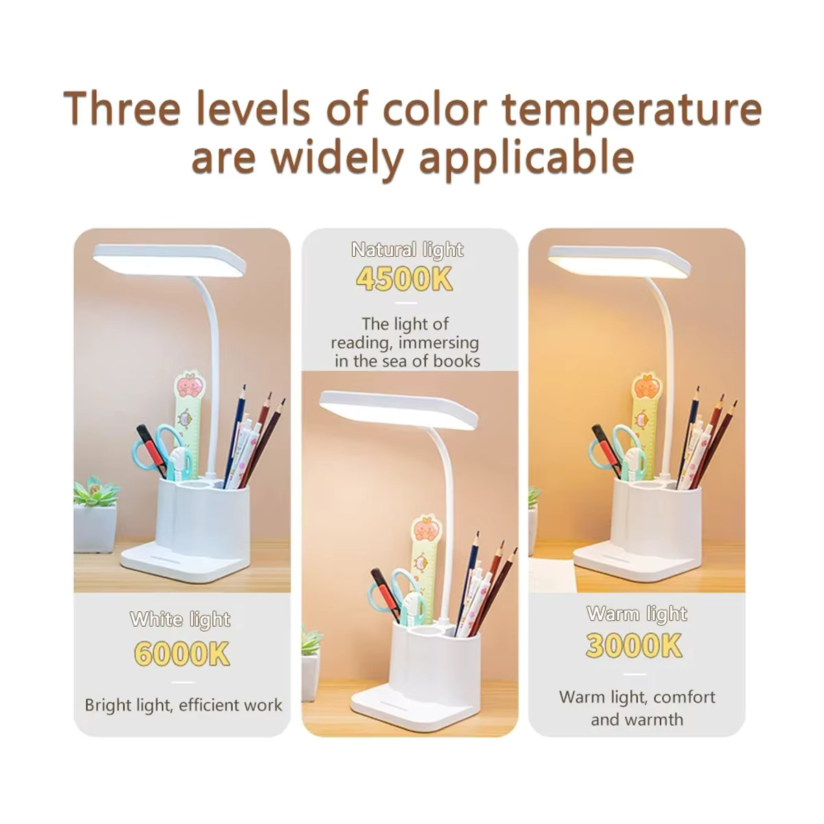 AVACOM Nachttischlampe in Weiß mit stufenlosem Dimmen und Augenschutz, wiederaufladbar und minimalistisch im Design - Bild 2