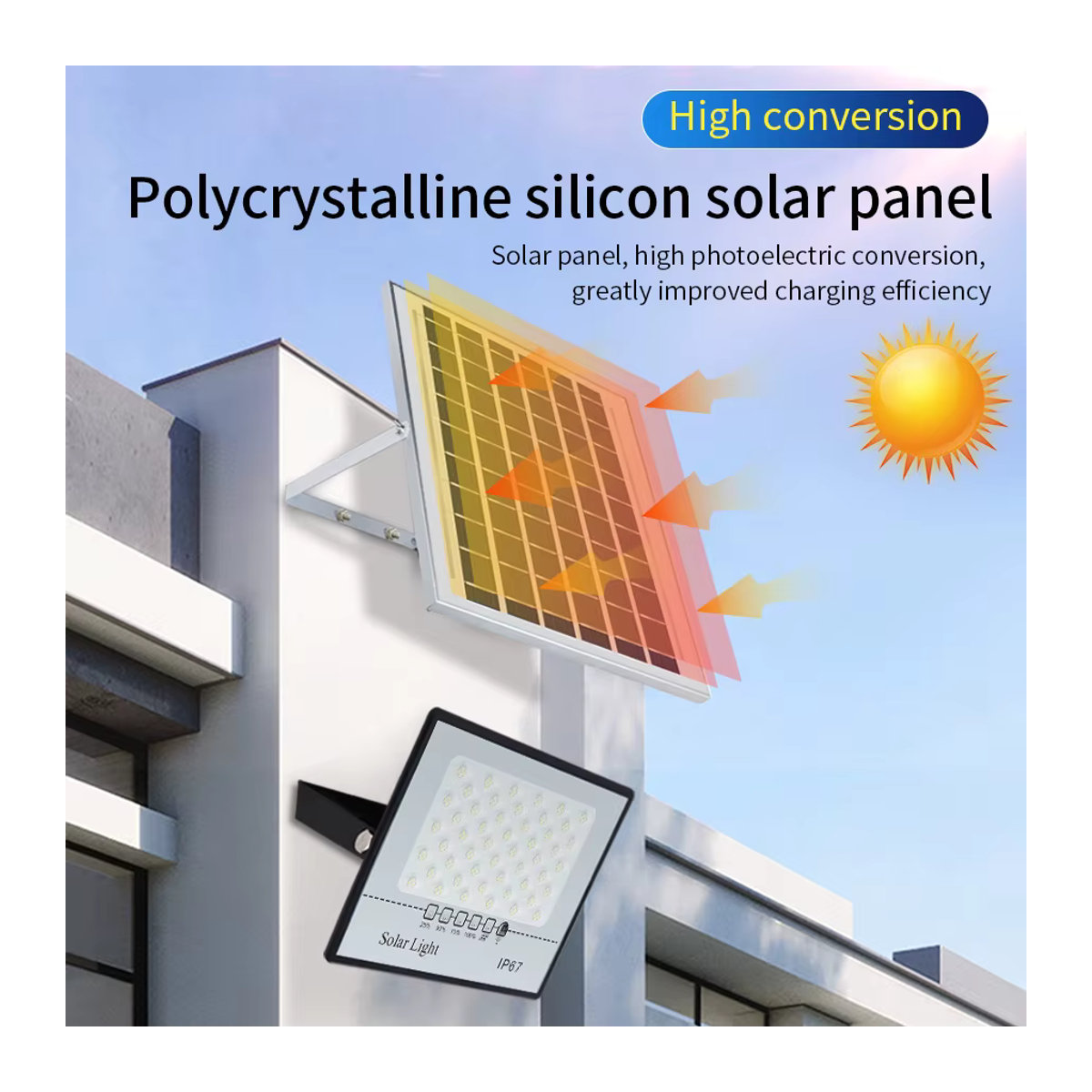 AVACOM Solar LED Außenstrahler IP65 Wasserdicht Schwarz - Bild 3