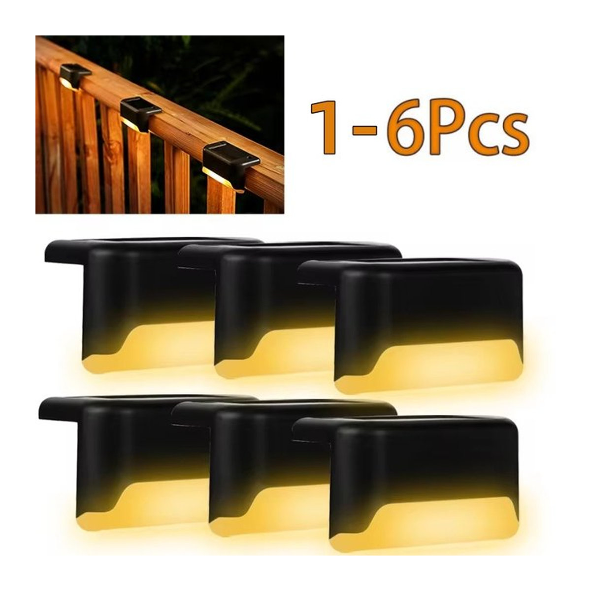 AVACOM Solar-LED-Stufenleuchten Schwarz Minimalistisch für Außenbereich, Treppen, Geländer und Terrasse - Bild 1