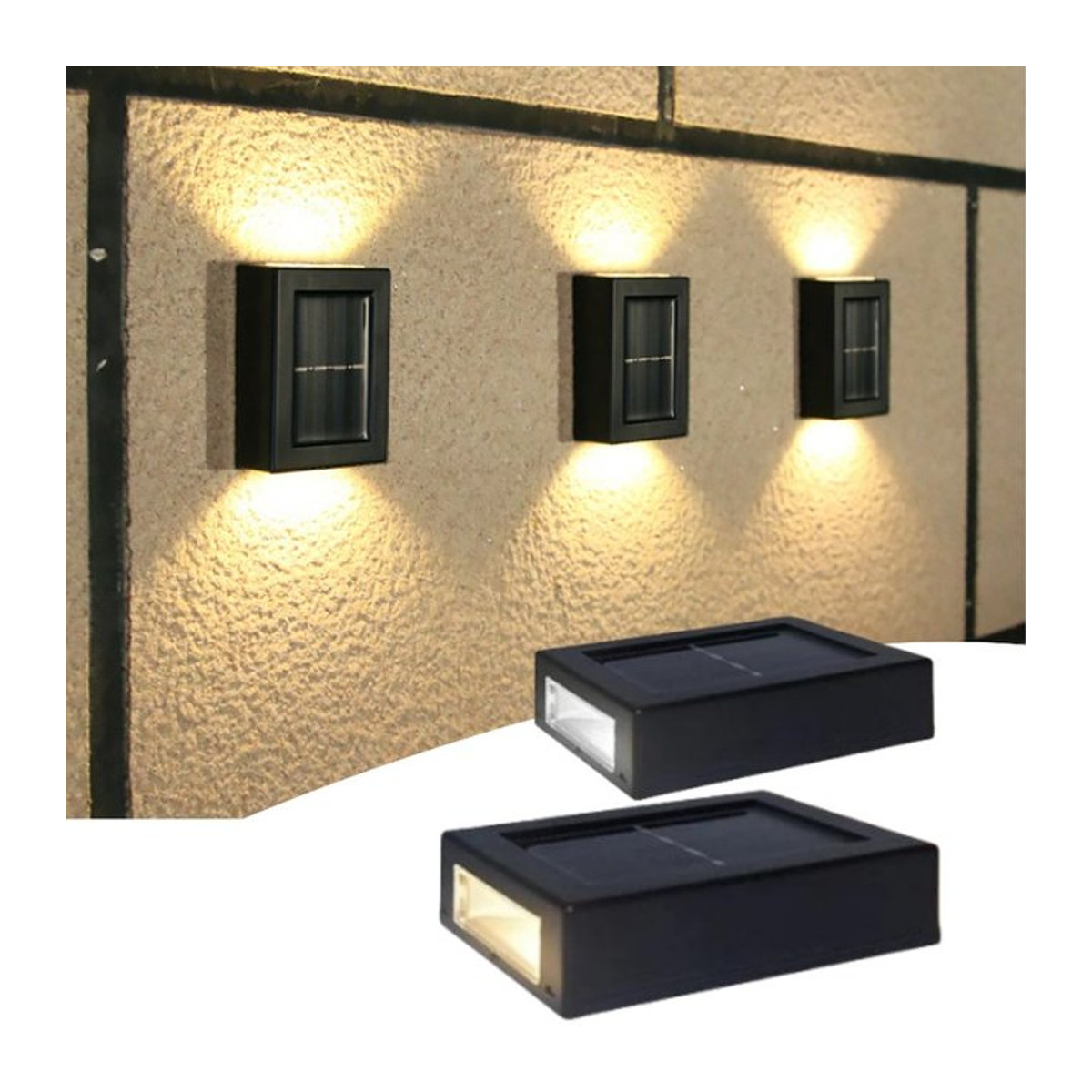 AVACOM Solar Up und Down Wandleuchte Modern Schwarz Wasserdicht für Garten und Außenbereich - Bild 1