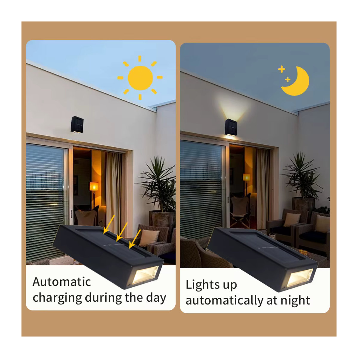 AVACOM Solar Up und Down Wandleuchte Modern Schwarz Wasserdicht für Garten und Außenbereich - Bild 2