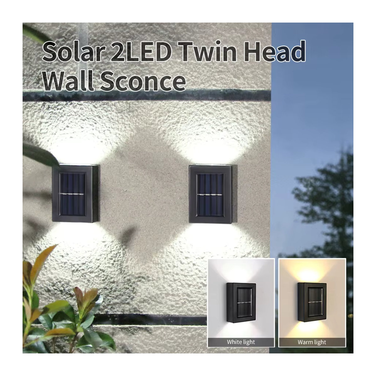 AVACOM Solar Up und Down Wandleuchte Modern Schwarz Wasserdicht für Garten und Außenbereich - Bild 3