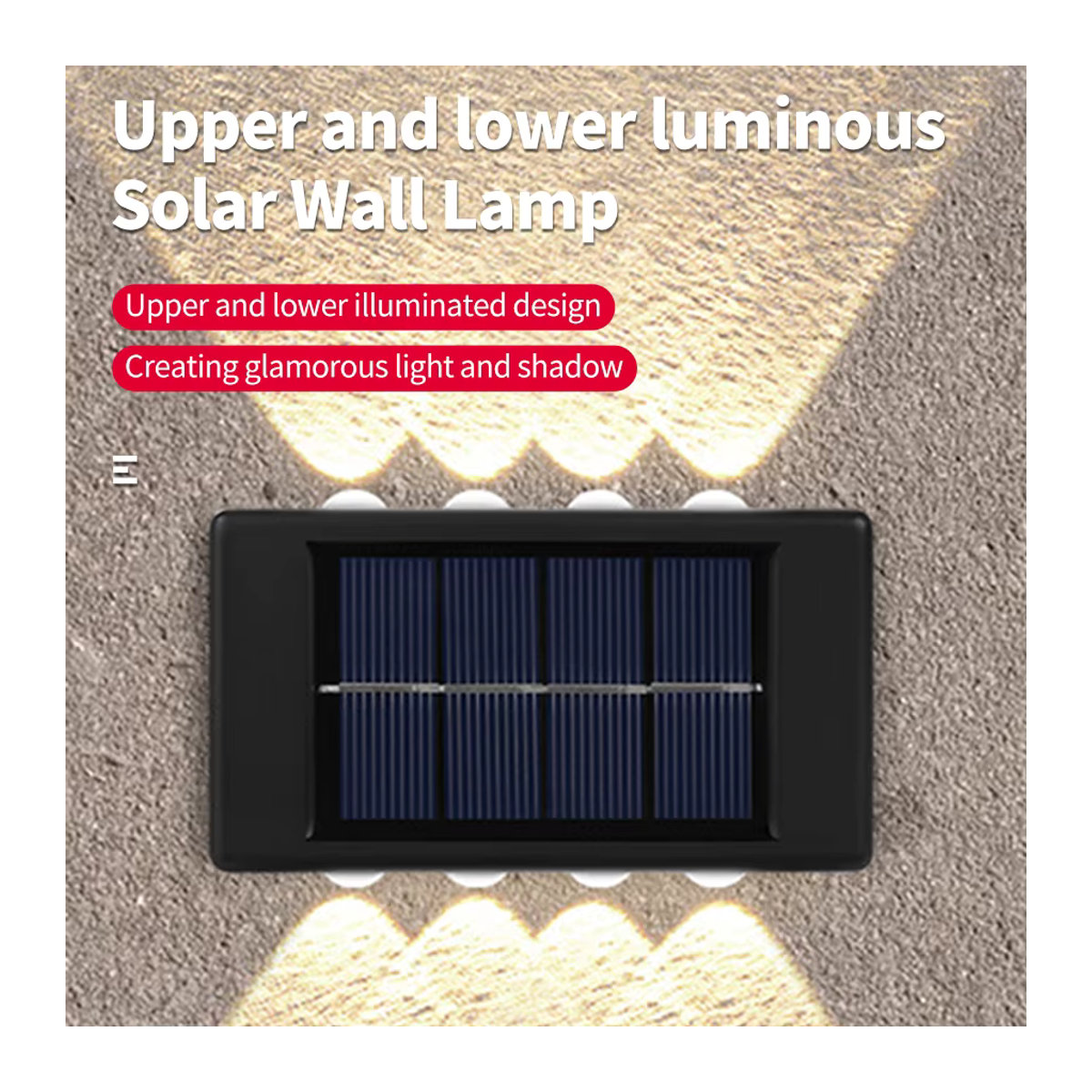 AVACOM Solar Wandleuchte Schwarz Minimalistisch mit LED Up-and-Down Beleuchtung für Garten und Außenbereich - Bild 2