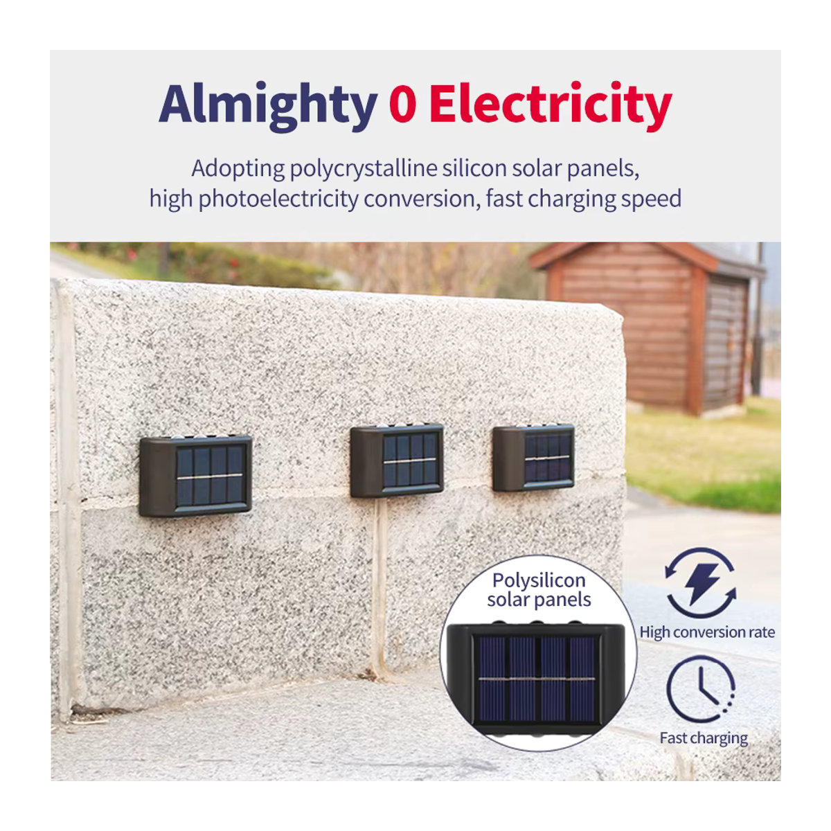 AVACOM Solar Wandleuchte Schwarz Minimalistisch mit LED Up-and-Down Beleuchtung für Garten und Außenbereich - Bild 5