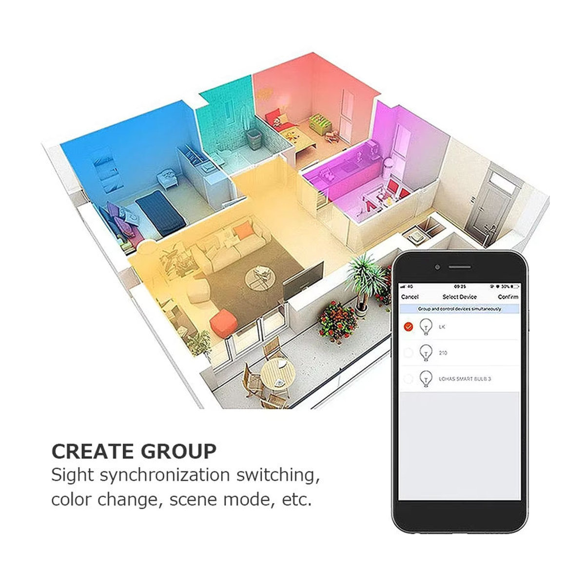 AVACOM Tuya Smart WiFi GU10 LED-Lampe RGBCW mit App-Steuerung und Kompatibilität für Alexa und Google Home, Bunt - Bild 5