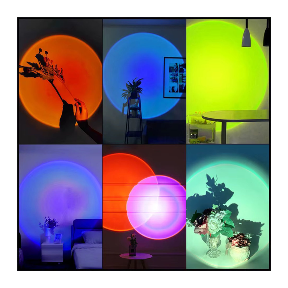 AVACOM USB Sonnenuntergang Lampe LED Nachtlicht Projektor mit Regenbogen Effekt für Atmosphäre und Fotografie in Bunt - Bild 3