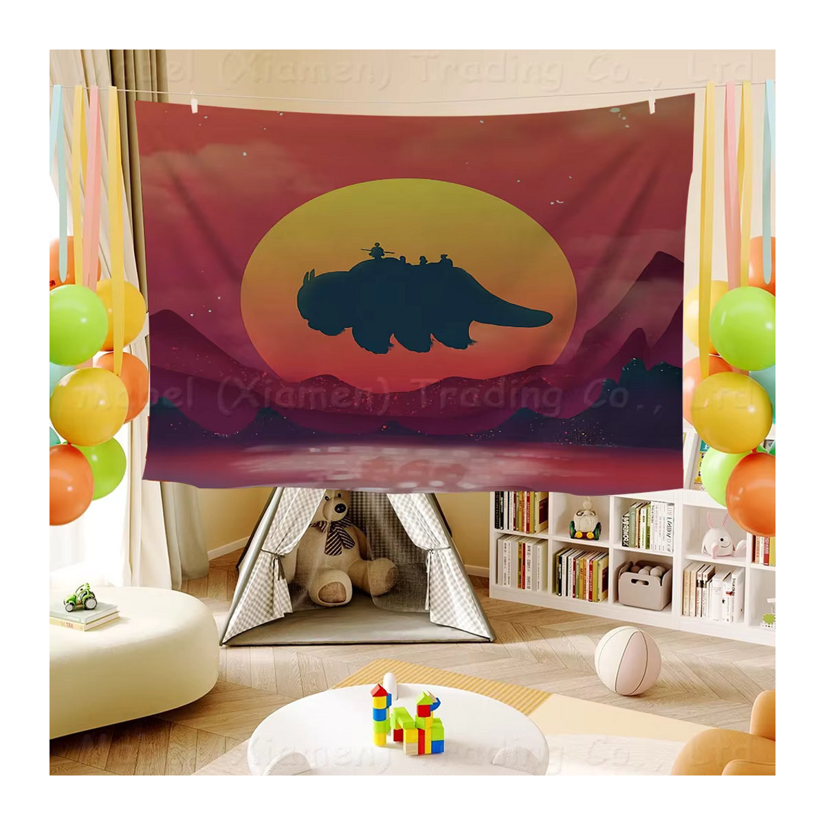 Avatar The Last Airbender Retro-Flagge im Vintage-Design, mehrfarbig, Textil, B/H: 70 x 70 cm - Bild 3
