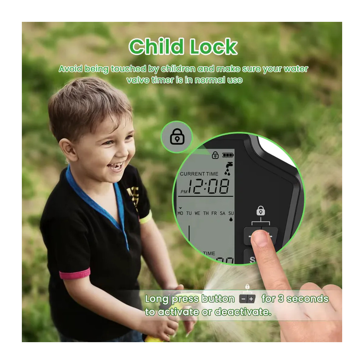 AVATTO WiFi Smart Wasser Timer App-gesteuerter Bewässerungscomputer mit LCD-Display in Schwarz - Bild 6
