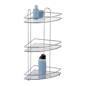 Axentia Eckregal Edelstahl Chrom Modern B/H/T: 25,5 x 58,5 x 25,5 cm