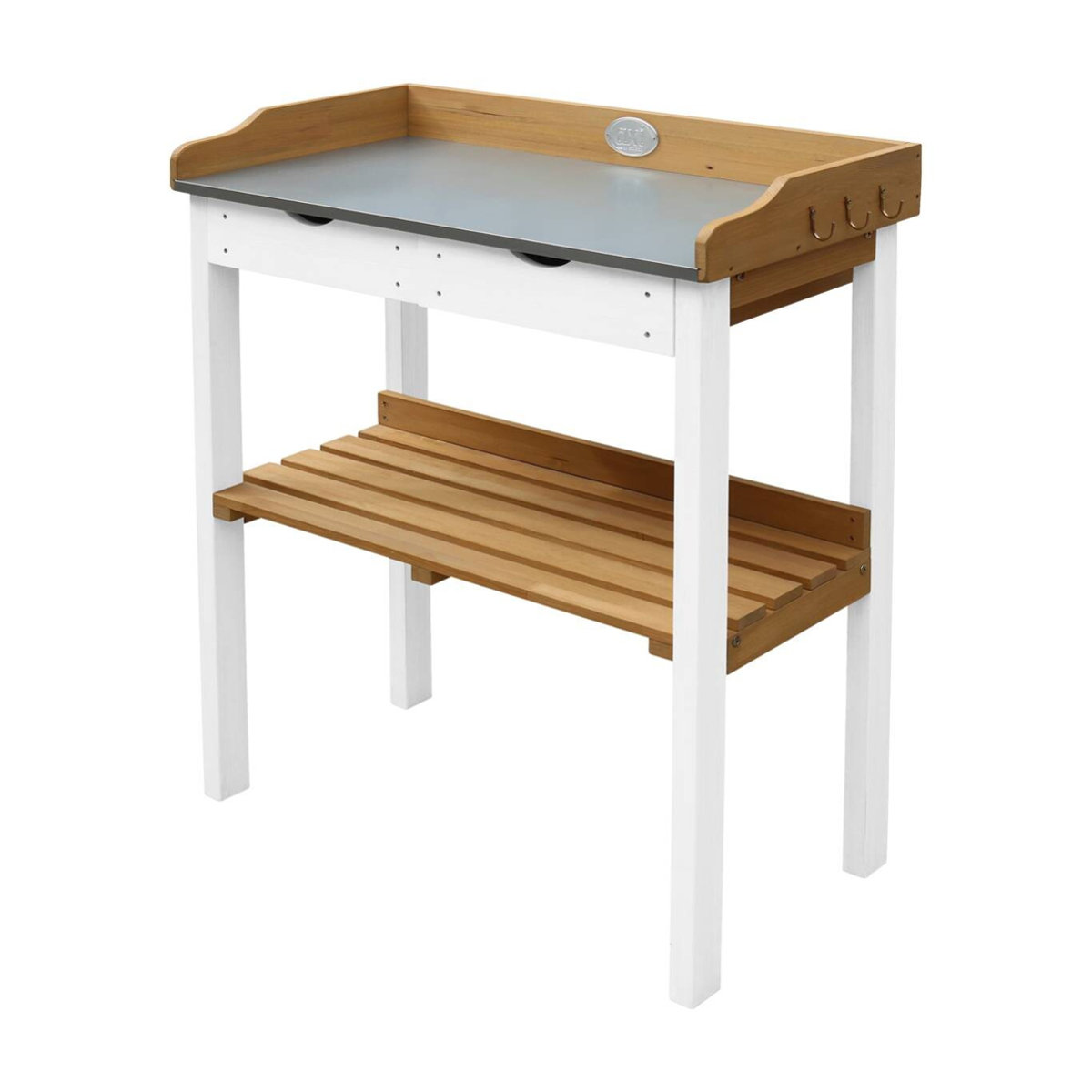 AXI Pflanztisch in Braun und Weiß mit Maßen B: 37 cm, H: 92 cm, L: 76 cm - Bild 2