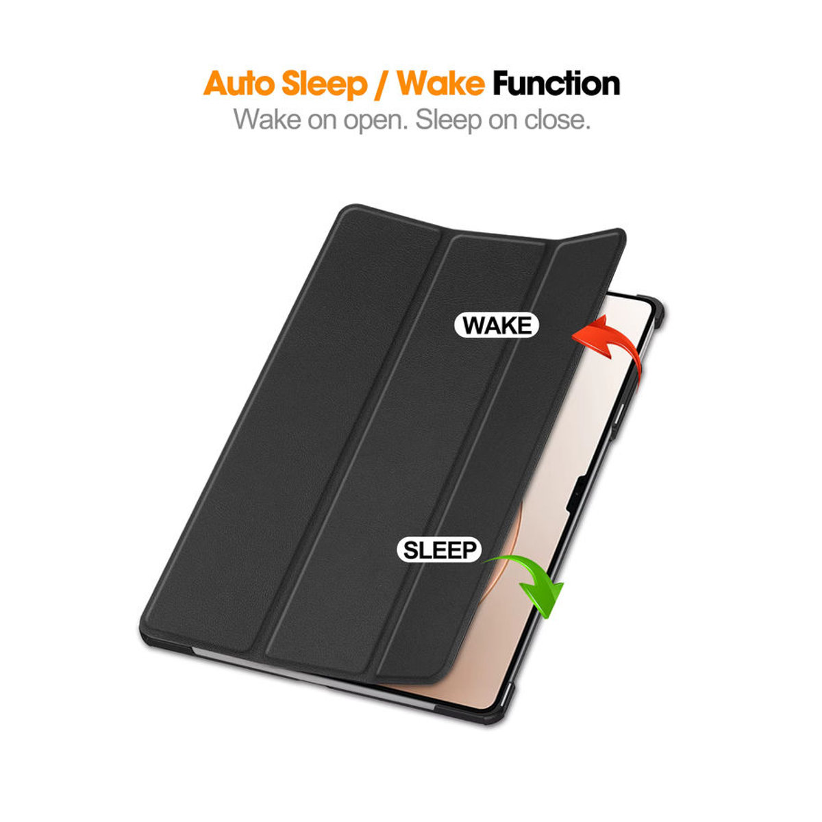 AYANJIN Schutzhülle für Xiaomi Pad 7 Ultra 14 Zoll in Schwarz mit Tri-Folding PU Leder Flip Stand und Auto Sleep Funktion - Bild 3