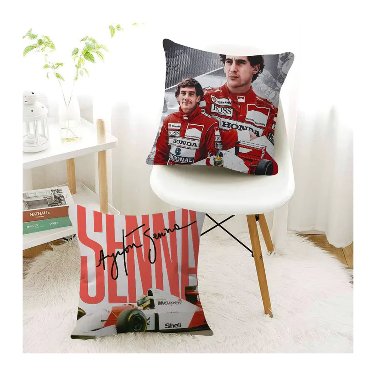 Ayrton Senna Kissenbezug im Landhausstil, mehrfarbig - Bild 3