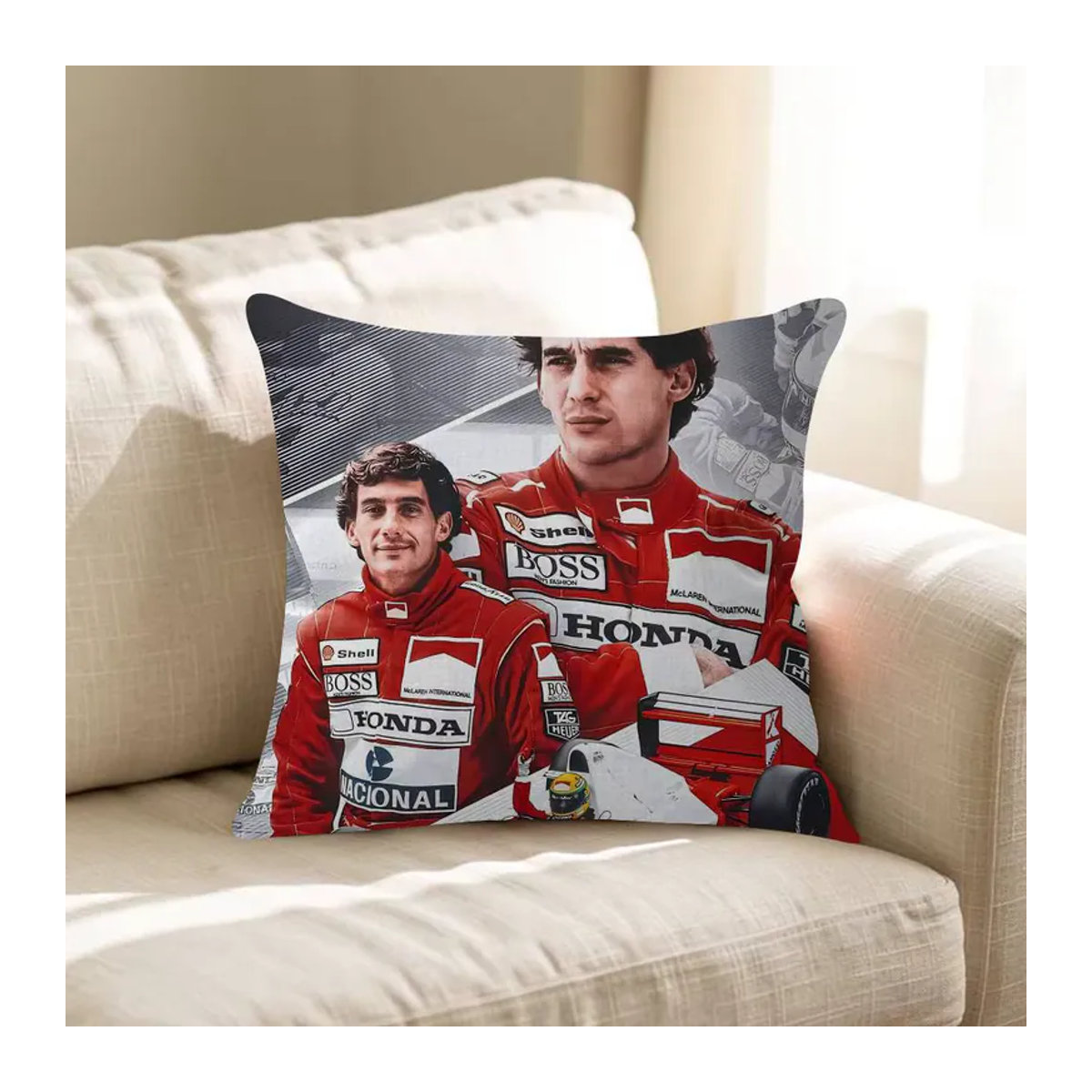 Ayrton Senna Kissenbezug im Landhausstil, mehrfarbig - Bild 6