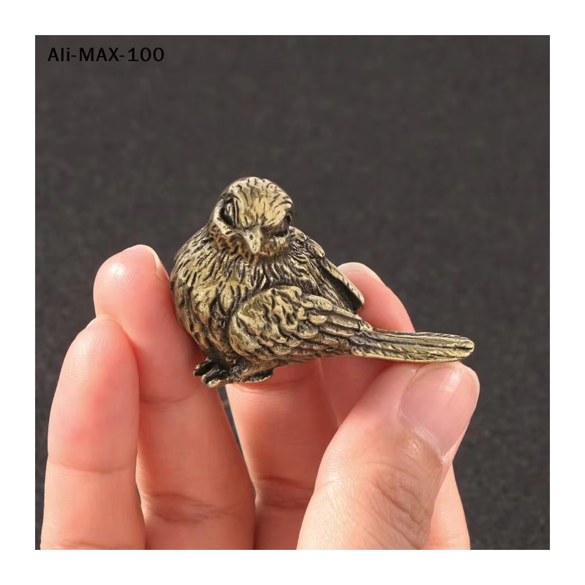 AyS Retro Vogel-Tierfigur aus Messing in Gold für deine Heimdekoration und als Miniatur-Kunsthandwerk - Bild 2