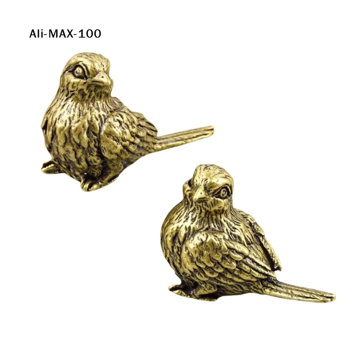 AyS Retro Vogel-Tierfigur aus Messing in Gold für deine Heimdekoration und als Miniatur-Kunsthandwerk - Bild 3