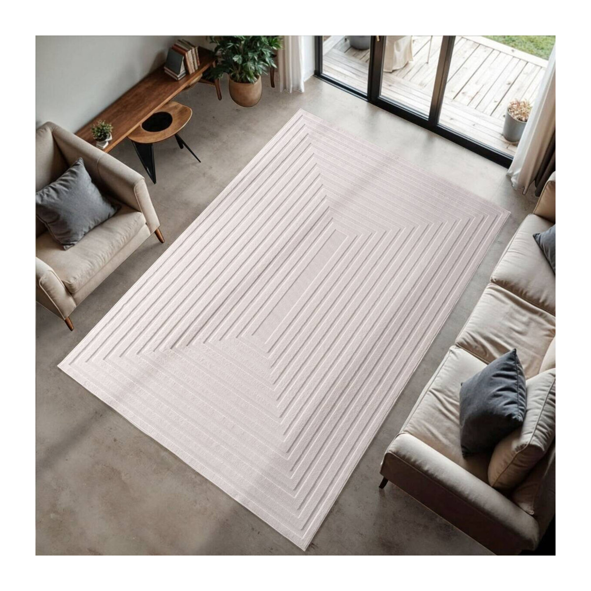 Ayyildiz Kurzflorteppich DOHA in Creme, B/L: 240 x 340 cm - Bild 2