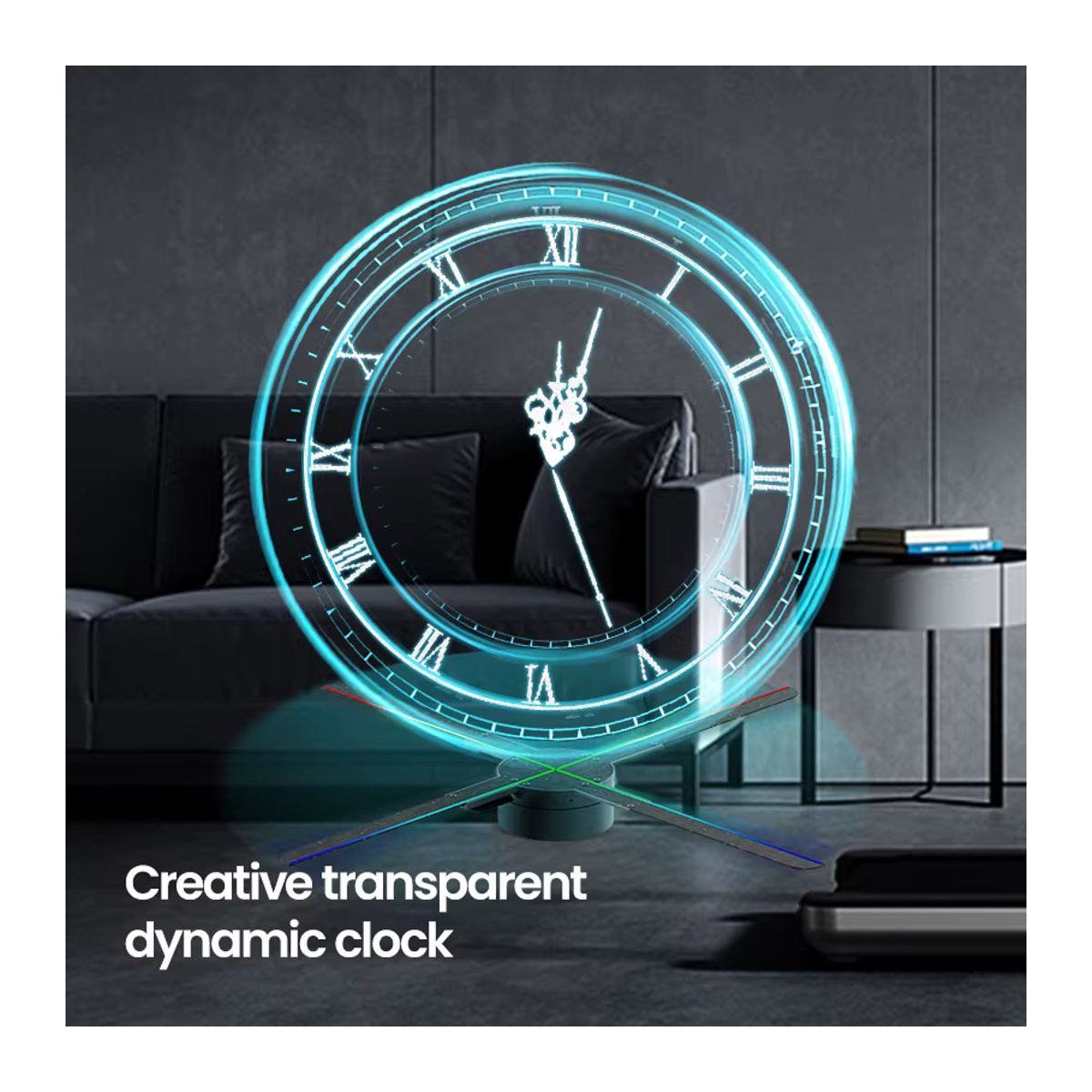 AZMAX Cyberpunk 3D-Projektor Digitale Wanduhr mit moderner Beleuchtung und transparentem Design - Bild 2
