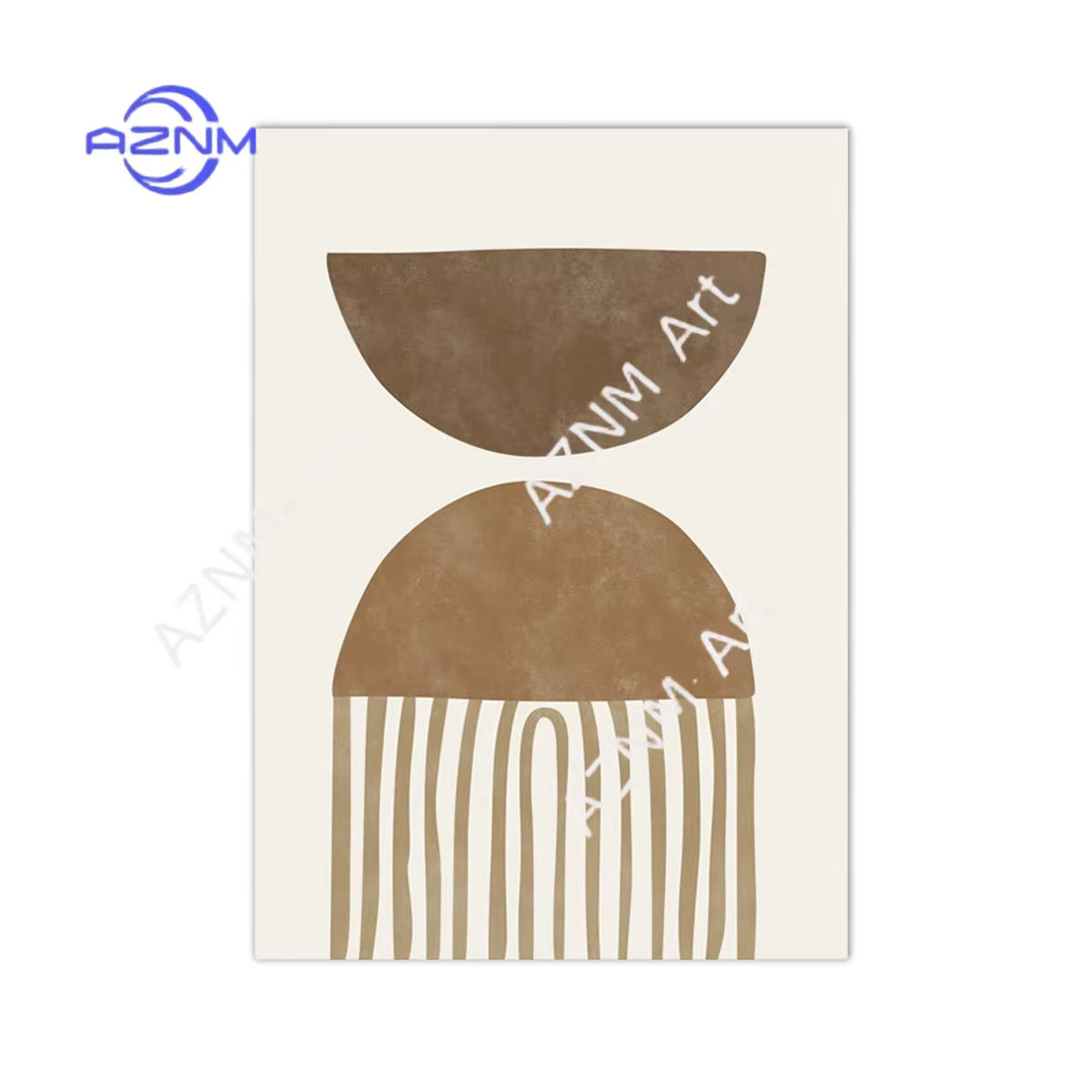 AZNM Abstrakte Bohemian Wandmalerei in Beige im minimalistischen nordischen Stil als Poster-Druck für deine Wanddekoration - Bild 2