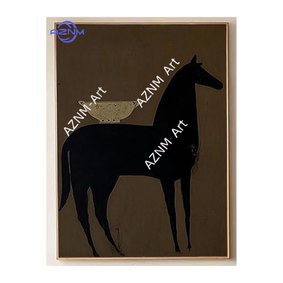 AZNM Abstrakte Pferde-Wandkunst in Mehrfarbig, Modernes Tiergemälde aus Holz für die Wanddekoration - Bild 2