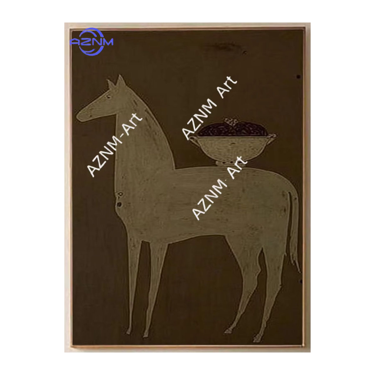 AZNM Abstrakte Pferde-Wandkunst in Mehrfarbig, Modernes Tiergemälde aus Holz für die Wanddekoration - Bild 3
