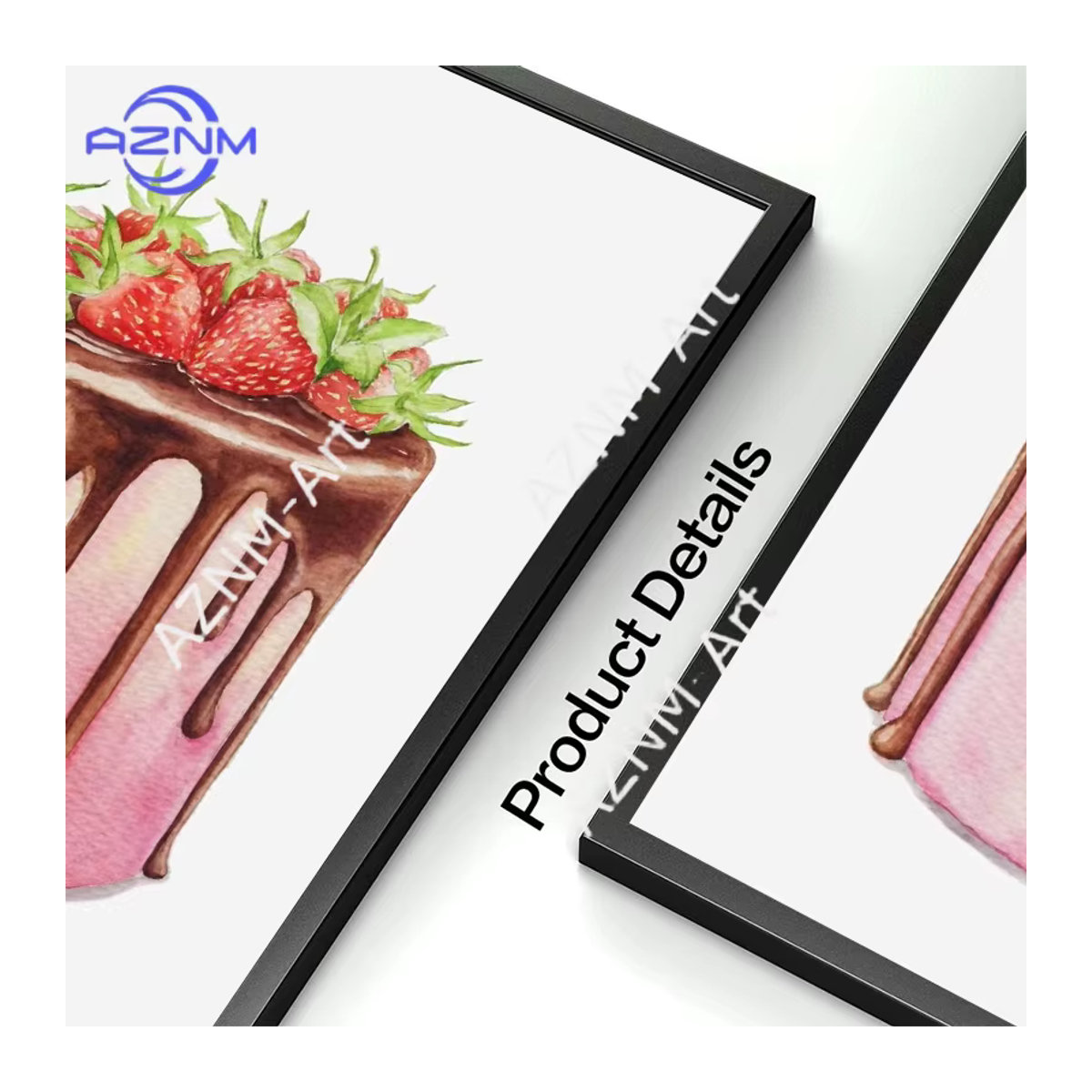 AZNM Kunstposter Dessert-Stilleben in Rosa als Leinwanddruck für deine Wanddekoration - Bild 3