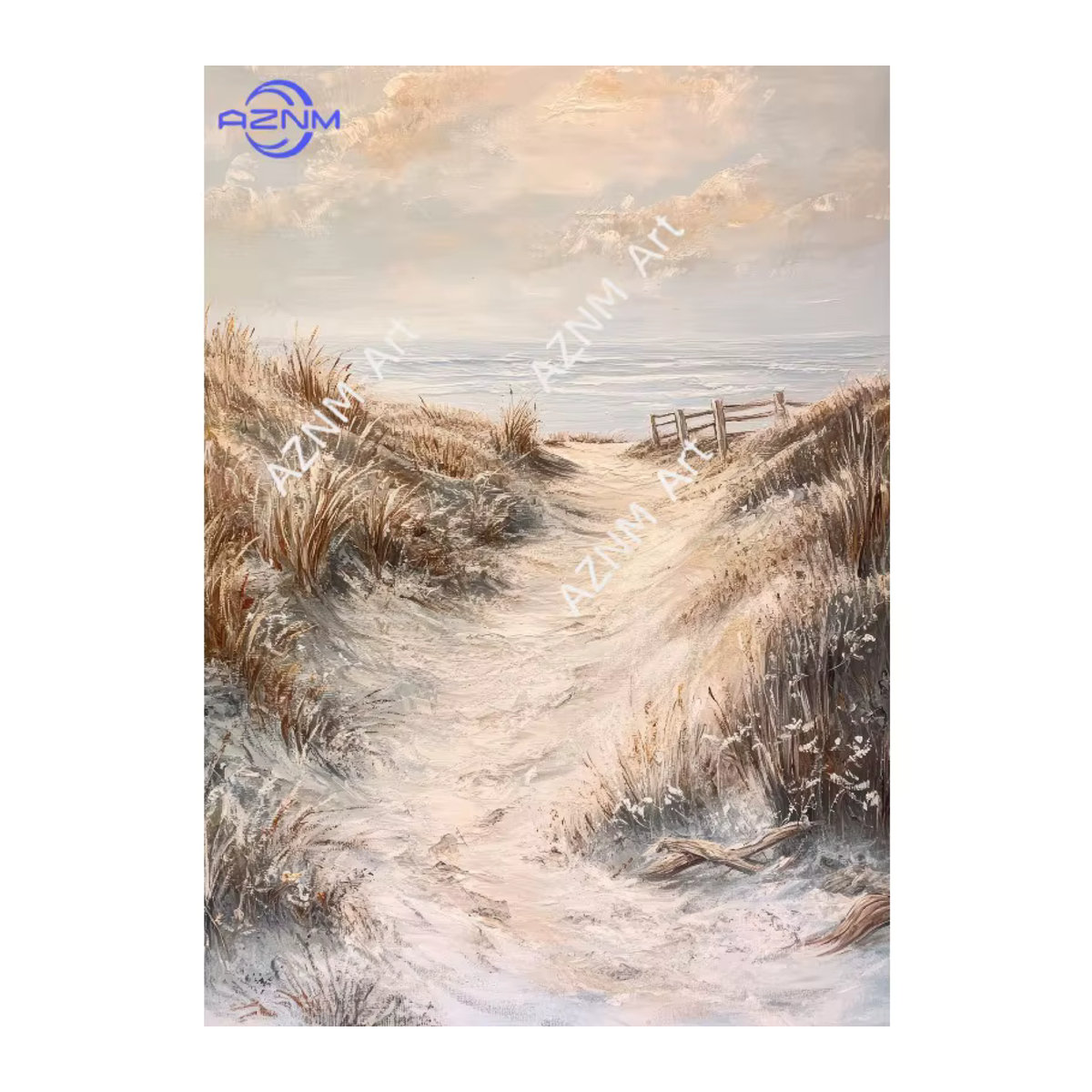 AZNM Leinwandgemälde Klassische Europäische und Amerikanische Ländliche Landschaft mit Pflanzen als Wandkunst in Hochformat und Mehrfarbig - Bild 2