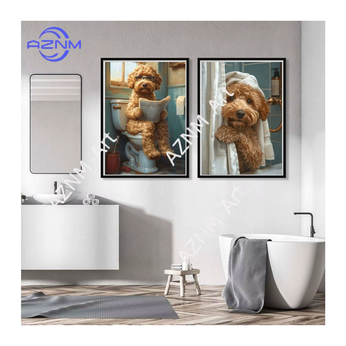 AZNM Tier Wanddekoration aus Kunststoff, mehrfarbig, rechteckig - Bild 3