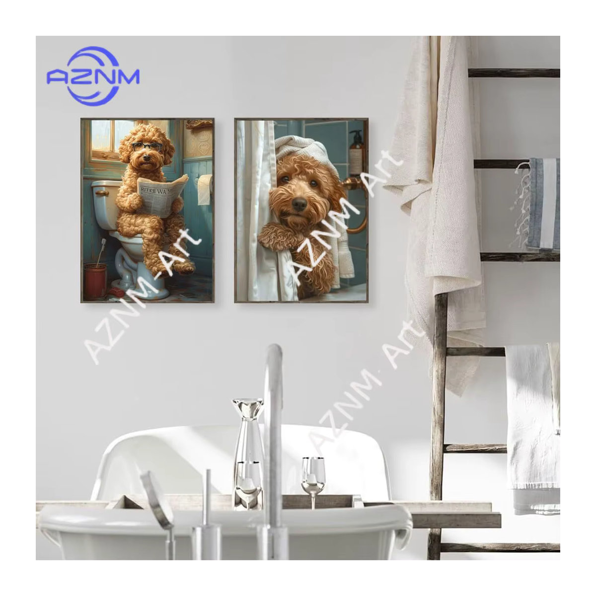 AZNM Tier Wanddekoration aus Kunststoff, mehrfarbig, rechteckig - Bild 4
