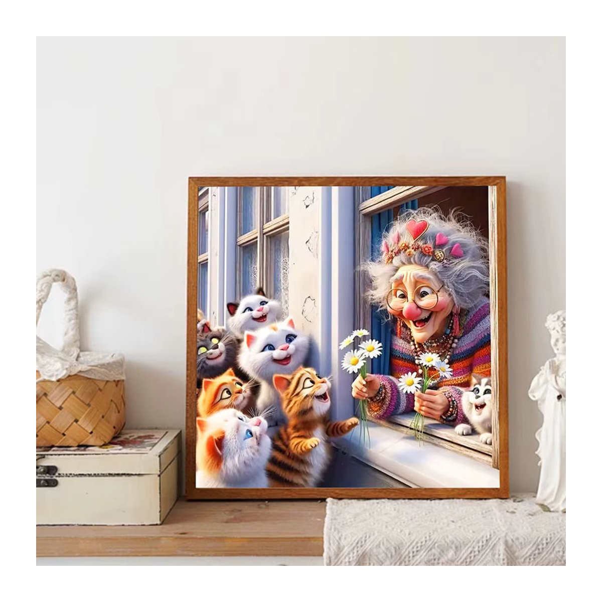 Azqsd 5D DIY Diamantmalerei Set Porträt Oma als Mosaik-Stickerei in Mehrfarbig - Bild 2