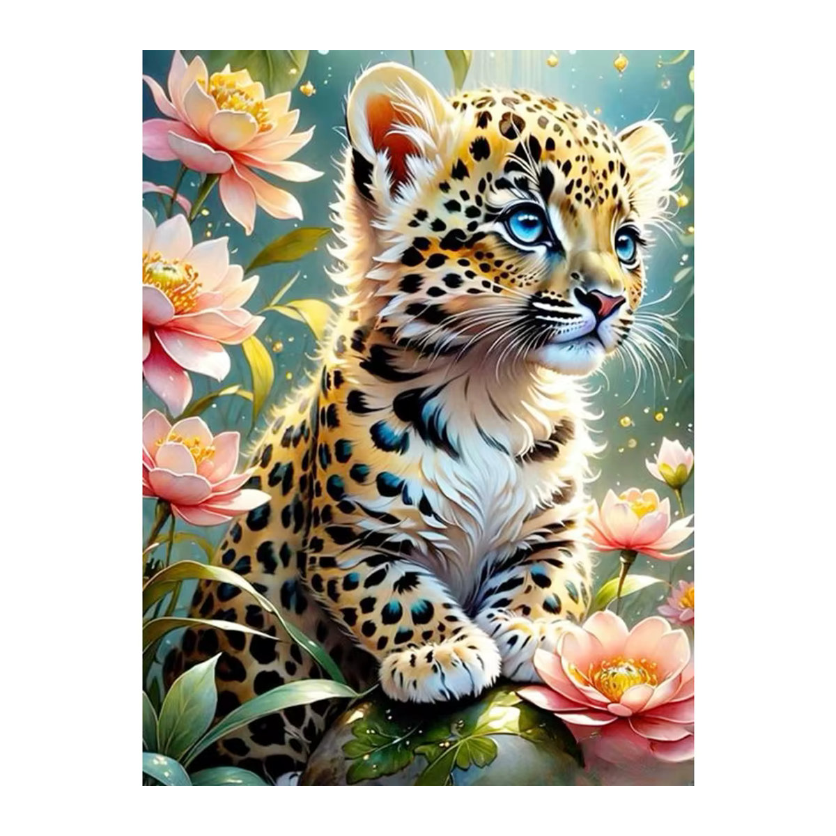 Azqsd 5D DIY Diamond Painting Set mit Leopard und Tiger Motiv in Mehrfarbig mit runden Steinen als Wanddekoration - Bild 2