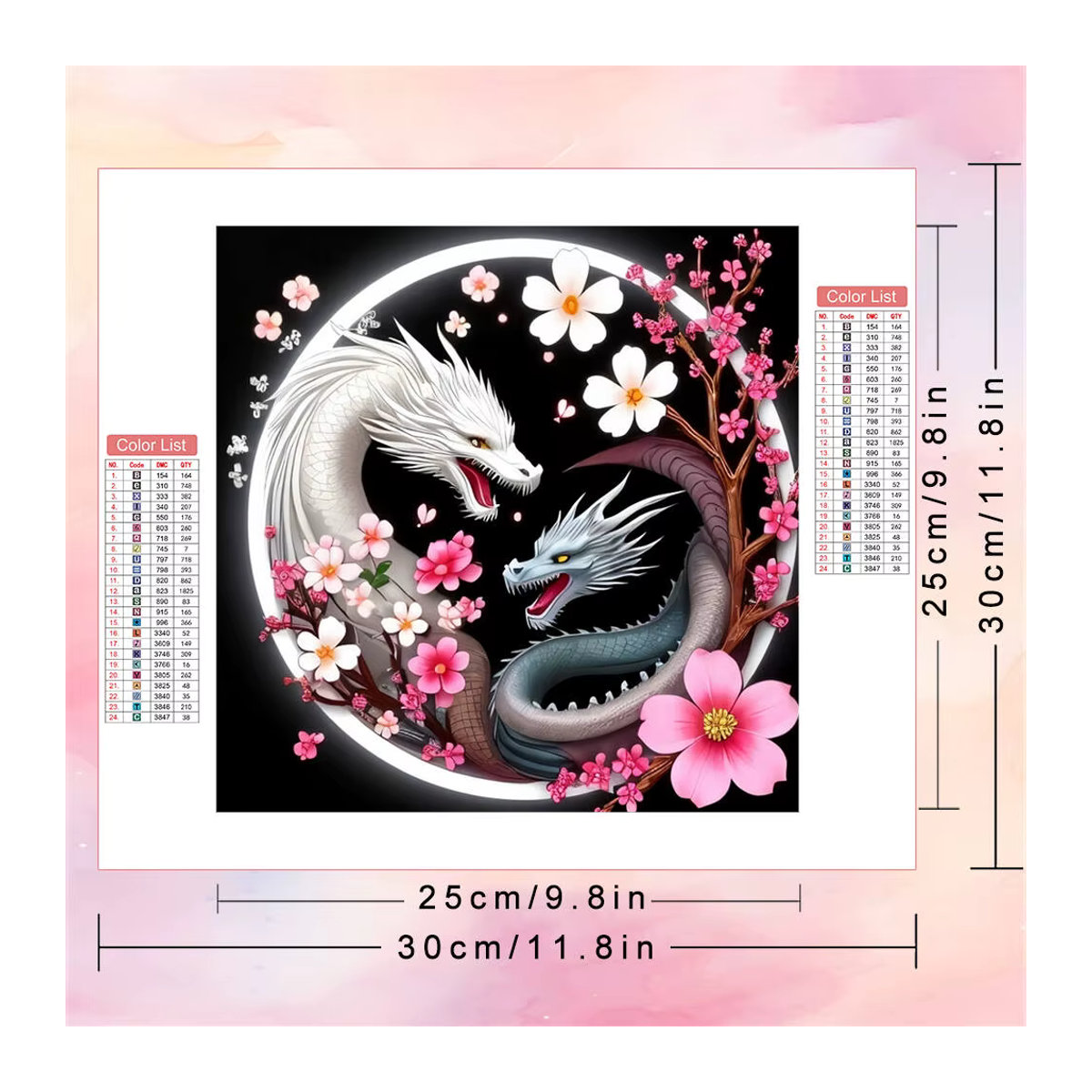 AZQSD Diamant-Gemälde Drachen-Mosaik Set in Mehrfarbig mit runden Strasssteinen zur Wanddekoration - Bild 2