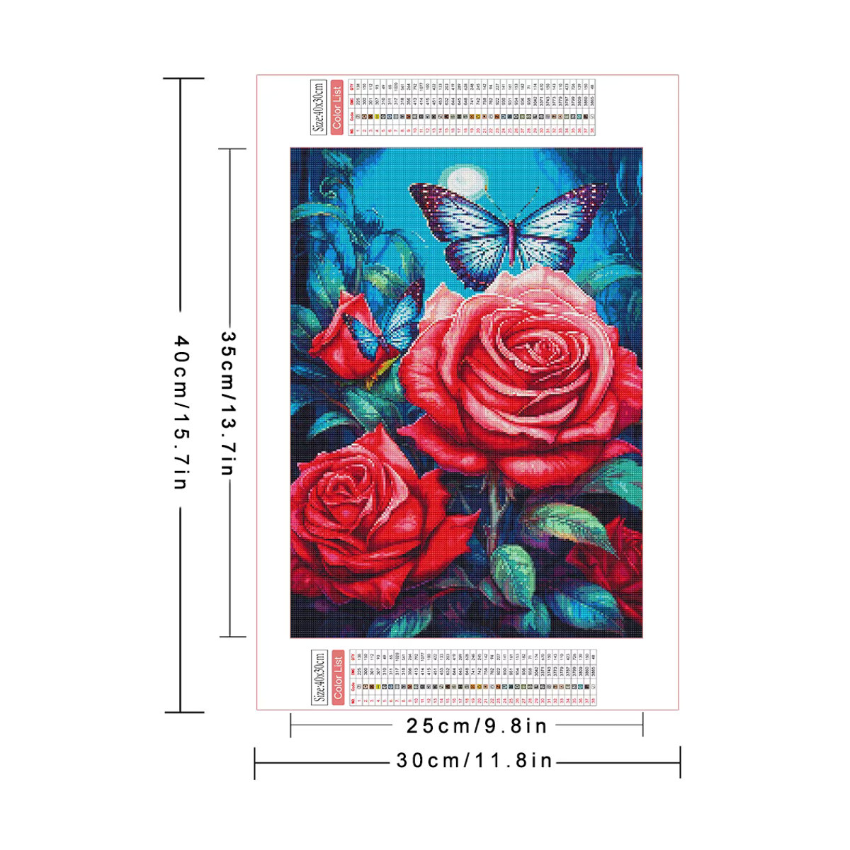 Azqsd Diamantmalerei Baum Landschaft als Wandmontage mit mehrfarbigen floralen Motiven und runden Strasssteinen - Bild 2