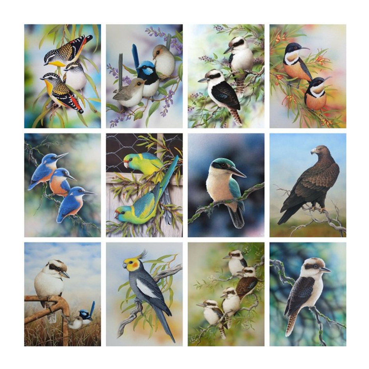 Azqsd Diamantmalerei Vögel und Tiere als Mosaik-Handarbeit mit vollen runden Steinen, mehrfarbig, B/H: 30 x 40 cm - Bild 1