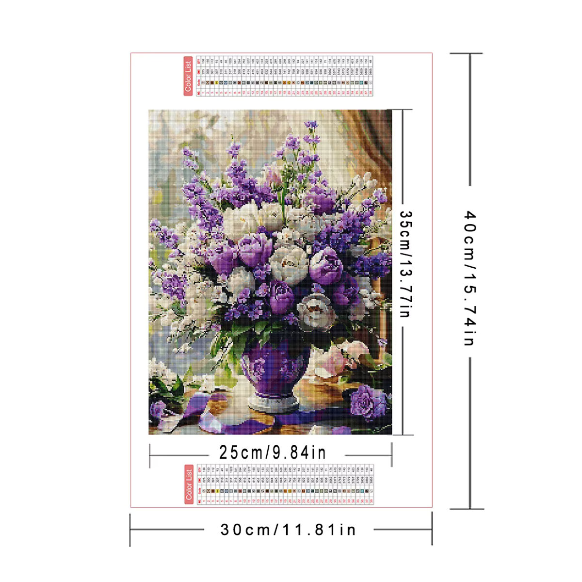 AZQSD Diamond Art Kit Rosenblüten 5D Blumenbild als mehrfarbiges Mosaik zur Wanddekoration - Bild 2
