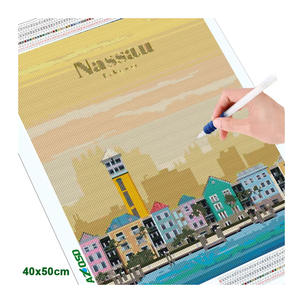 Azqsd Diamond Painting Set Stadtlandschaft Postkarte 5D Diamant Stickerei in Mehrfarbig - Bild 2