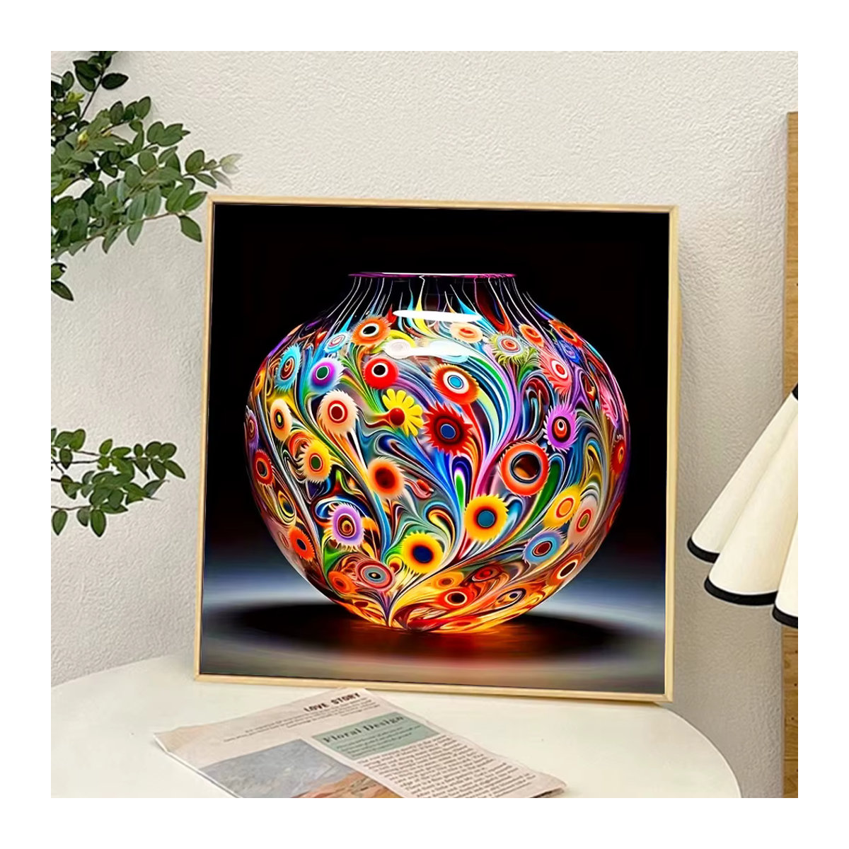 AZQSD Diamond Painting Set Vase mit floralem Motiv in Mehrfarbig - Bild 3