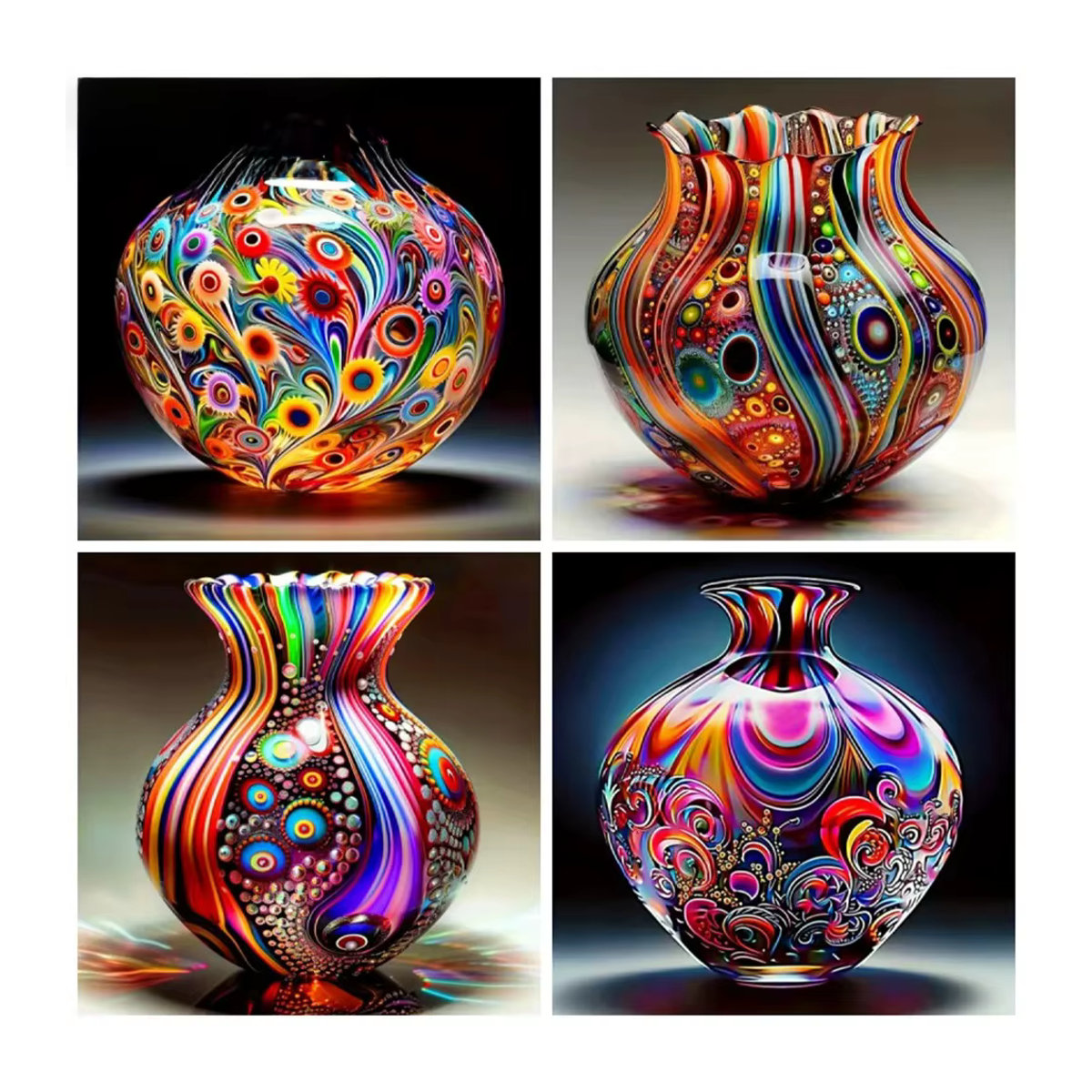 AZQSD Diamond Painting Set Vase mit floralem Motiv in Mehrfarbig - Bild 4