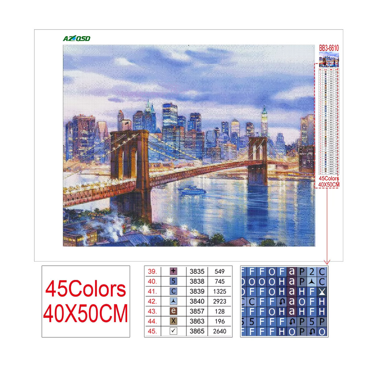 AZQSD DIY Diamantmalerei New York Stadtlandschaft als Mosaik-Stickerei in Mehrfarbig - Bild 1