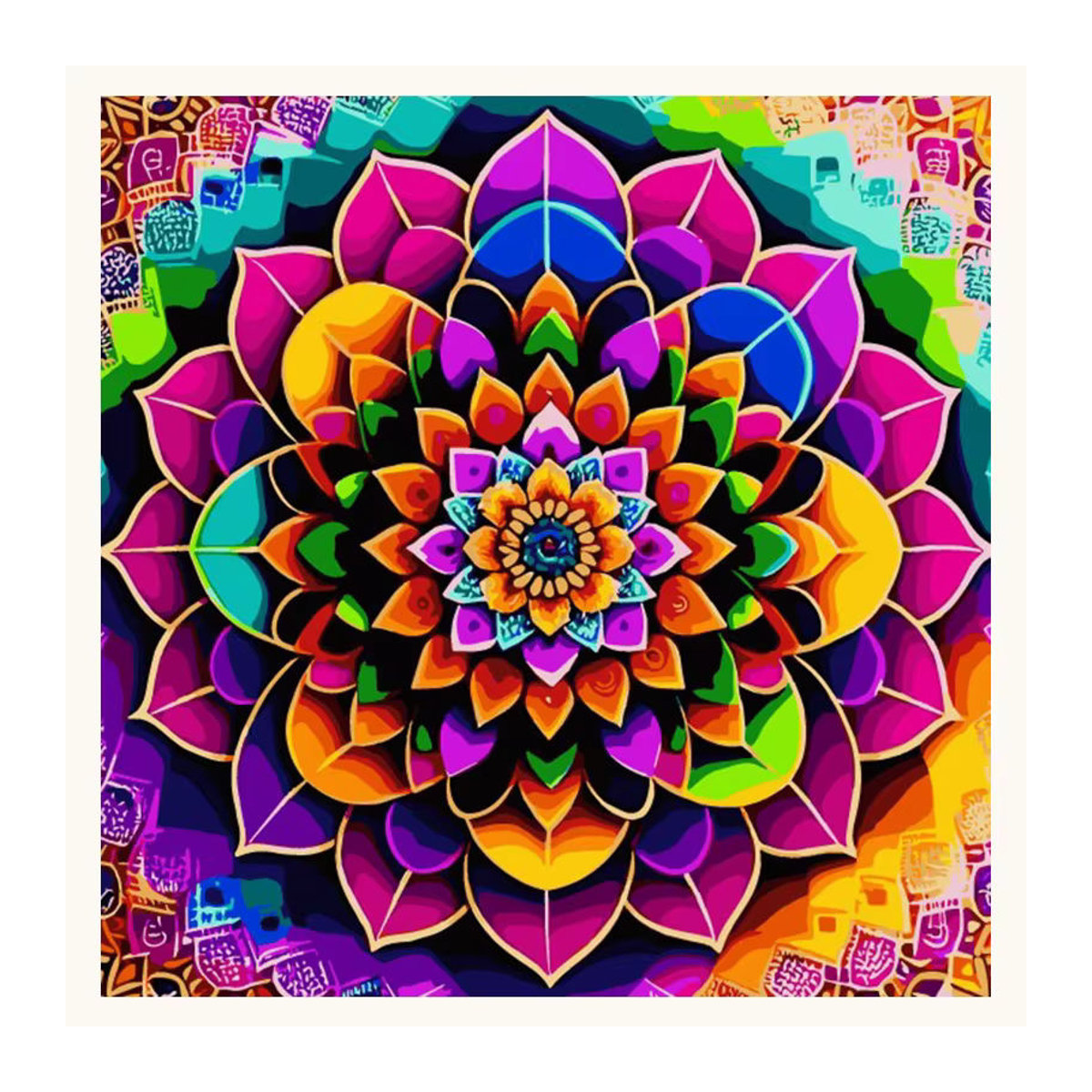 AZQSD Malen nach Zahlen Mandala-Blume Bohemian Floral in Mehrfarbig, Quadratisch - Bild 3