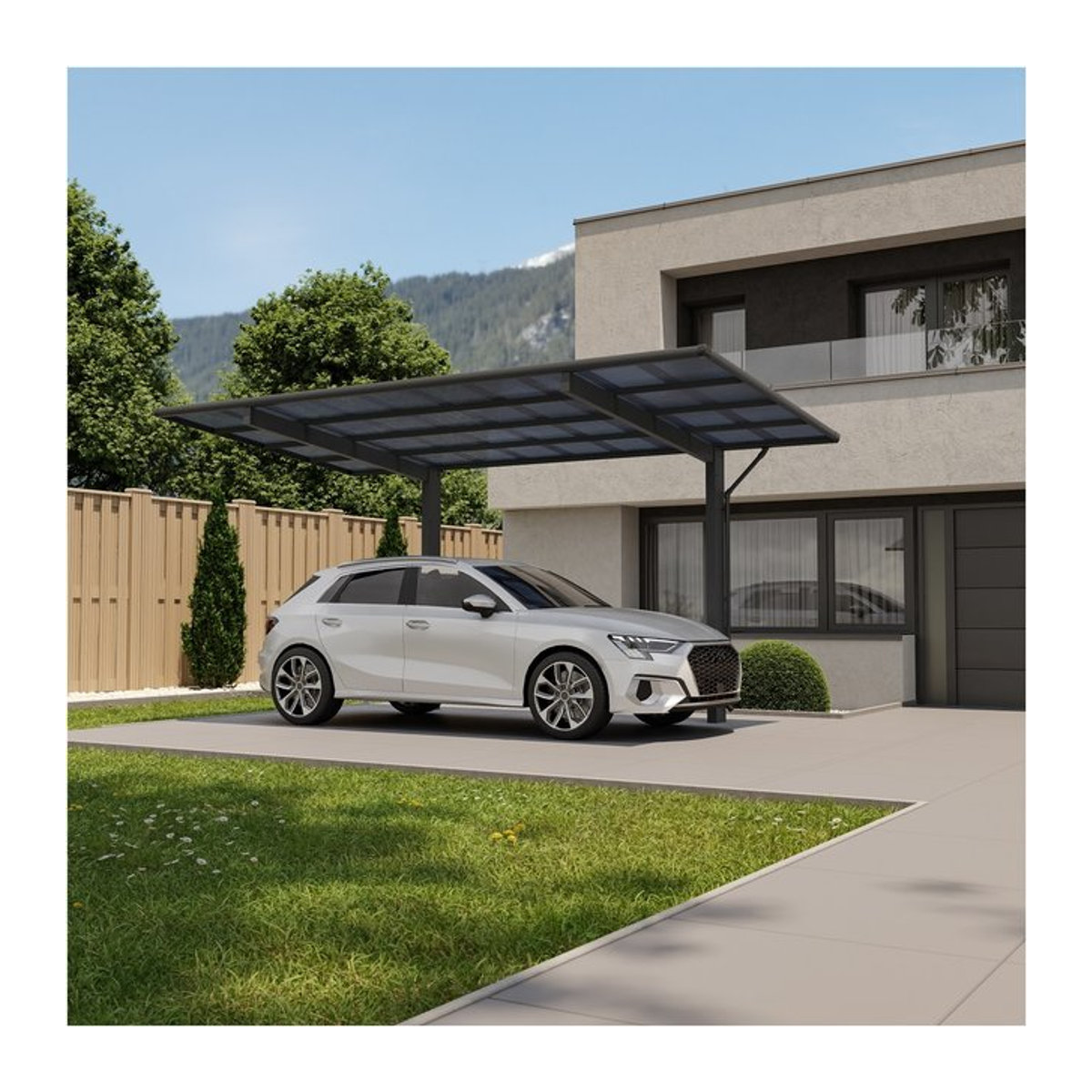 Azur Aluminium Carport Sky Typ 80 Anthrazit - Bild 1
