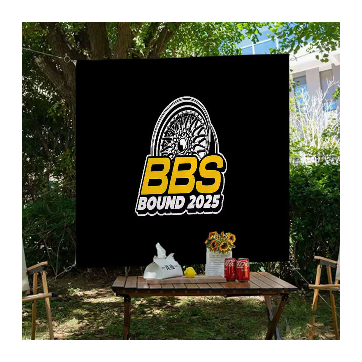 B-BBS Dekorative Textil-Flagge mit Science-Fiction-Raum Motiv in Schwarz, B/H: 70 x 50 cm - Bild 2